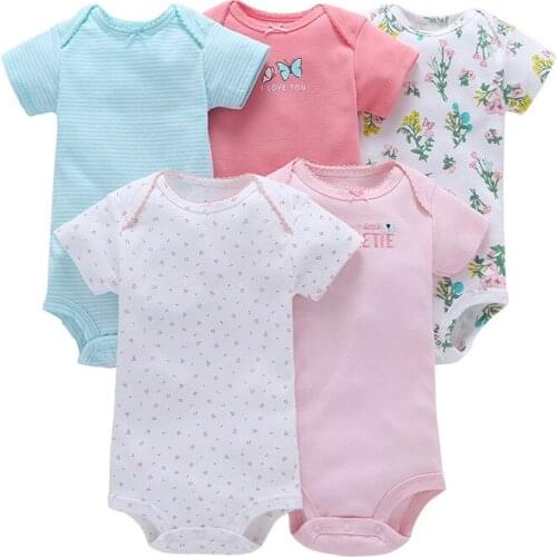5 PCS/lot Baby Romper Girl Boy Short Sleeve Car Print Summer Clothing Set for Newborn Jumpsuits & Rompers