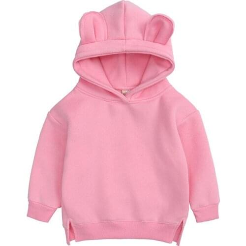 Girls Hooded Fleece Sweater Baby Shirt Thicken Boys Sweatshirt Winter Spring Cute Kids Children Clothing HPY211
