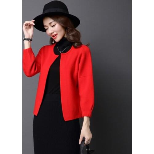 Cardigan Female Knitted Ladys Sweater Women Plus Size Short Ladies Cardigans Pull Femme Black Top Sueter Mujer KJ232 s