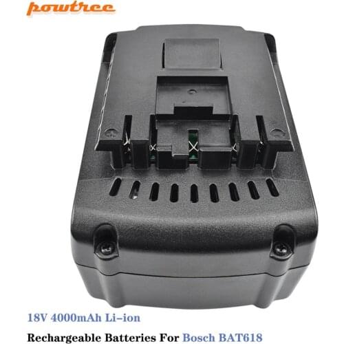 Powtree 18V 4000mAh Li-ion Rechargeable Batteries for Bosch Cordless Power Tools BAT609 BAT610G BAT618 BAT620 BAT622 GSR18V-LI