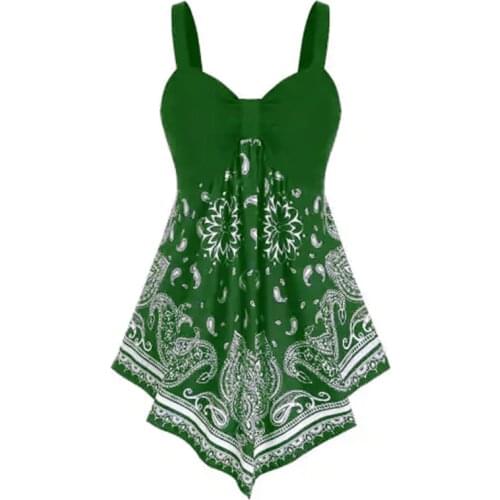 Vest Women Fashion Ladies Flower Bohemia Print Tank 2021 New Summer Tops Sleeveless Tee Shirts Clothes Lady Casual Girls Clothes