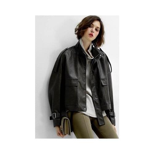 2020 Women Spring Genuine Real Sheep Leather Jacket W6