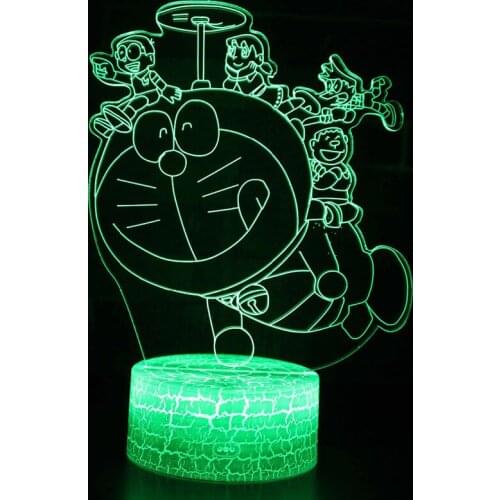 Cartoon doraemo theme 3D Lamp LED night light 7 Color Change Touch Mood Lamp Christmas present Dropshippping