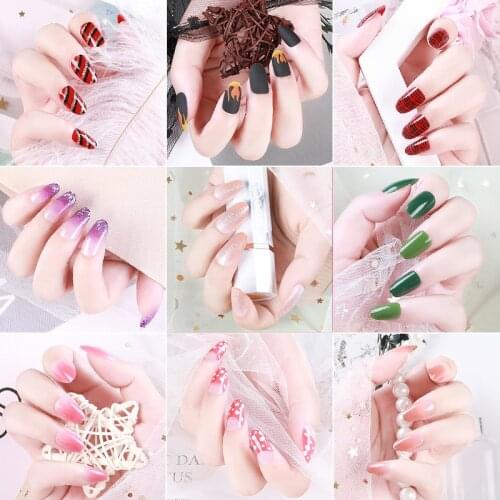 False Nail Artificial Tips Set Full Cover for Decorated Short Long Coffin Press On Nails Fake Art Extension Tips With Sticker