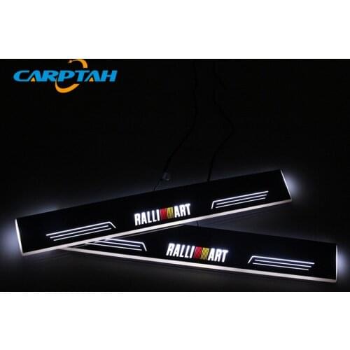 CARPTAH Trim Pedal Car Exterior Parts LED Door Sill Scuff Plate Pathway Dynamic Streamer light For Mitsubishi Lancer 10 Ralliart