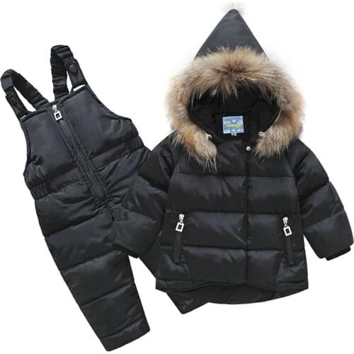 2021 New Children Clothing Set Down Jacket Winter Baby Suspender Trousers Child Girl Ski Suit Boys Kids Clothes toddler Jumpsuit