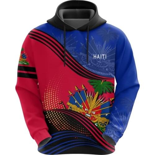 Newest Country Emblem Flag Caribbean Sea Haiti Island Retro Pullover Men/Women Tracksuit 3Dprint Streetwear Harajuku Hoodies B-6