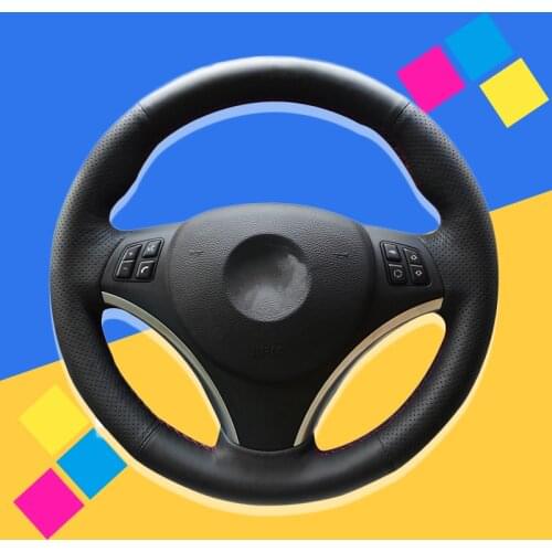 Auto Braid On The Steering Wheel Cover for BMW E90 320i 325i 330i 335i E87 120i 130i 120d Interior Car Wheel Covers Car-styling