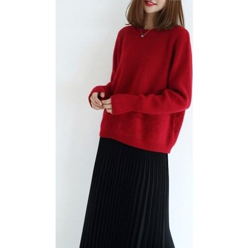 2020 autumn and winter new womens thick round neck pullover short knitted cashmere sweater loose ladies sweater