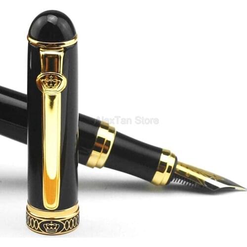 Duke D2 Brand New Fountain Pen Black Barrel & Gold Clip Advanced Writing Pen Office & School Fountain Pens Supplies