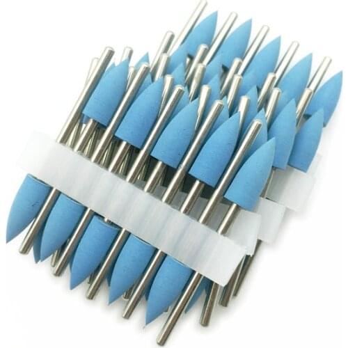 50pcs 2.35mm Shank Rubber Silicone Polisher Grinding Sharp Head For Teeth Whitening Polishing Remove Stain Tool
