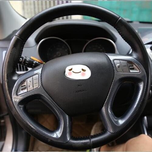 Carbon Fibre Steering Wheel Dashboard Air Outlet Gear AC Decorated Frame For Hyundai IX35 2010 11 2 13 14 15 CAA377