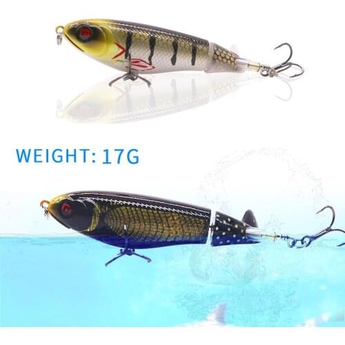 105mm 17g ABS Plastic Hard Baits Artificial Rotating Soft Tail Fishing Tackle Topwater Whopper Fishing Lures Accessories