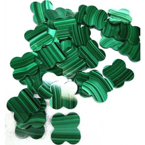 Sadafu Wholesale AAAAA grade 8*8mm-22*22mm Four Leaf Clover synthetic Malachite