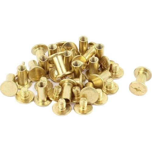 Scrapbook Binding Screw Post 10mm 19pcs Brass Tone