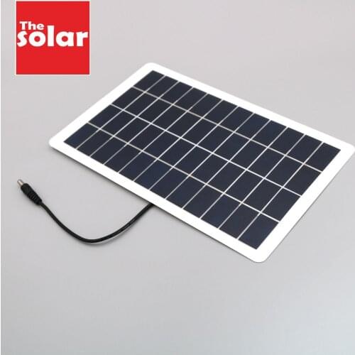 12V 6V Solar Panel 5W 7.5W DC5.5*2.1 Battery Charger Voltage Regulator Power Bank Outdoor Solar Cell 18650 3.7V 7.4V 12.6V