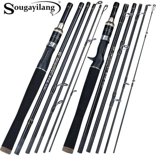 Sougayilang 2.1m Fishing Rod Portable Carbon Fiber Lure Rod Spinning/Casting Outdoors Salt Water/Fresh Water Carp Tackle