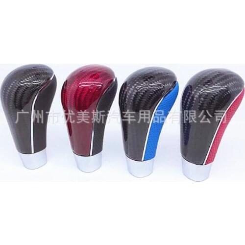 Universal Car Carbon Fiber Leather Manual Automatic Spherical Gear Shift Knob