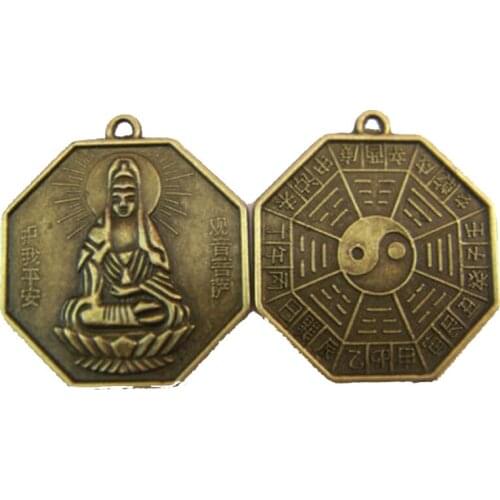 Vintage Alloy Buddha Guanyin Fashion Jewelry For Woman Gifts Auspicious Coins Pendant Y1085