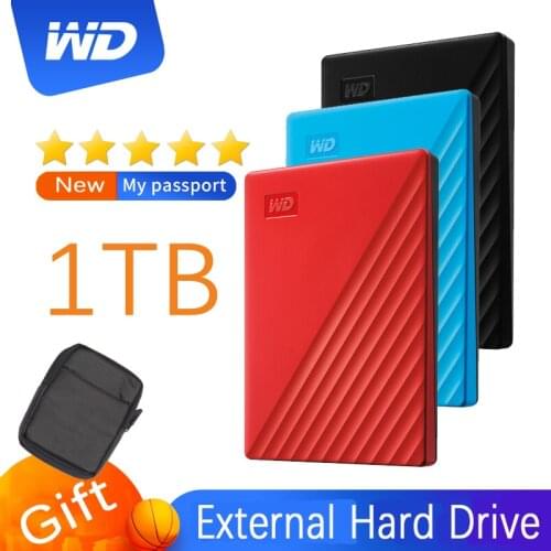 WD My Passport 1TB External Hard Drive Disk Encrypted Backup USB 3.2 Portable Password HDD HD Harddisk for Laptop PC Computer