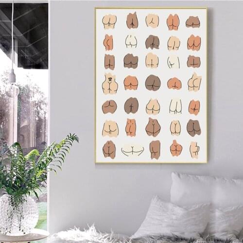 Funny Bathroom Colorful All Skin All Races Body Wall Art Canvas Painting Nordic Posters and Prints Wall Pictures for Living Room