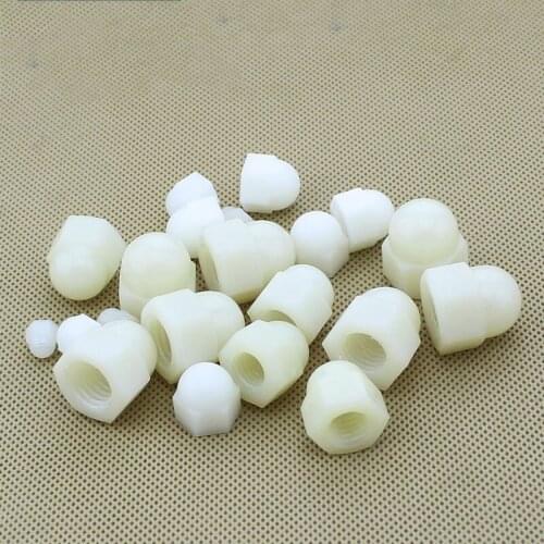 10PCS-M3/M4/M5/M6/M8/M10/M12 White Nylon Cap Nut / Cap Nut / Plastic Nut / Trim Nut