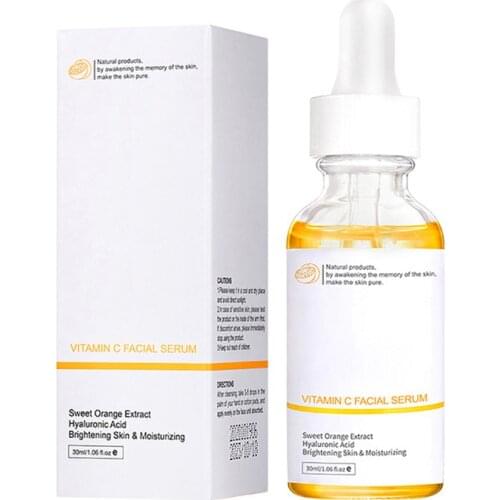30ml Vitamin C Face Serum Water Smooth Glow Wonder Whitening Facial Toner Lotion Bright Oil Control Pore Moisturizing Skin Care