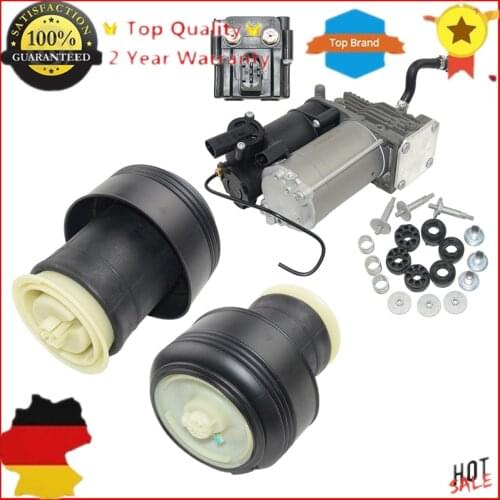 AP03 Rear Pair Air Springs + Air Suspension Compressor Pump(With Vlave) For BMW X5 E70 X6 E71 E72 New 37206789938 37126790078
