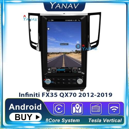 2 din Android car radio multimedia player Tesla style For Infiniti FX35 QX70 2012-2019 car stereo autoradio GPS navigation