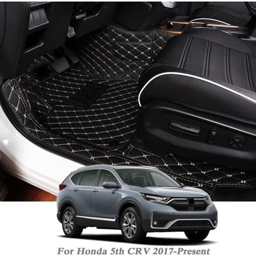 Car Styling Car Floor Mat For Honda 5th CRV 2017-Present Hybrid LHD Auto Foot Pad PU Leather Carpet Cover Internal Accessory