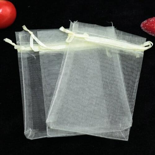 Free Shipping 200pcs/lot Drawable Beige Organza Bags 20x30cm Big Wedding Favors Gift Bags Jewelry Boutique Packaging Bag