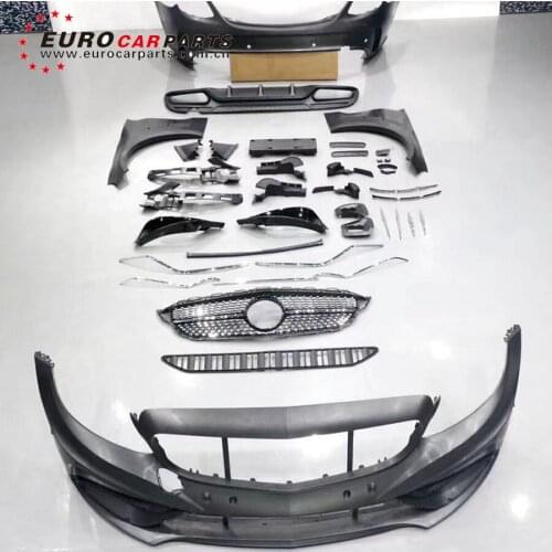 C class W205 car bodykit for w205 facelift body kits with front bumper rear bumper fender ducts and grille