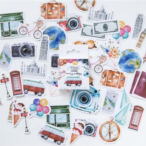 46 pcs/lot One Person Travel Decorative Stickers DIY Stationery Stickers Scrapbooking DIY Diary Album Stick Lable Gift Supplies