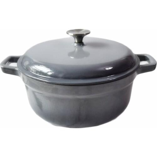 26cm High-grade Grey Enamel Cast Iron Stew Pot Deep Soup Pot Round Soup Pot White Enamel Graphite Grey Foreign Trade Brand