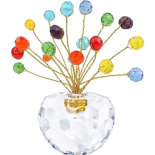 Crystal Money Apple Tree Healing Fengshui Paperweight Car Interior Christmas Home Decoration Ornament Figurine Wedding Favor