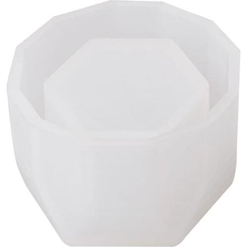 Small Hexagon Flowerpot Silicone Mould Storage Box DIY Handmade Making Crafts Crystal Epoxy Mold