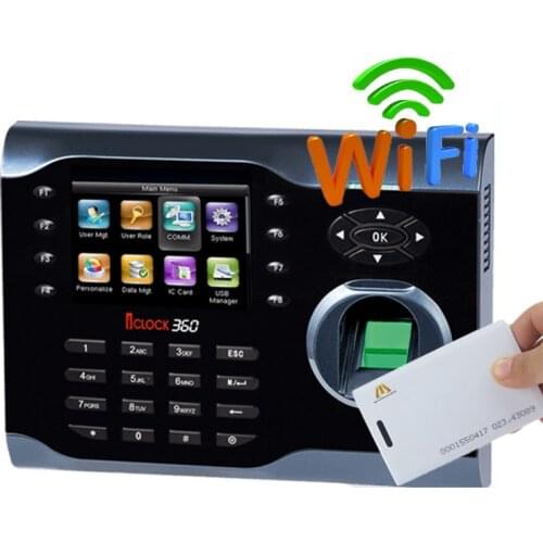 ZK iclock360 Time Attendance Machine TCP/IP Biometrics Fingerprint Employee Clock-out SMART Card System optional Wifi,POE