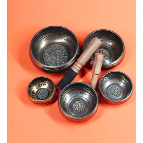 Buddhist Chanting Singing Copper Bowl Set Yoga Meditation Sound Therapy Buddha Bowl Buddhism Music Gifts Brass Music Crafts Gu19