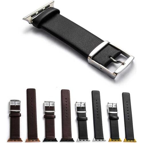 MEIKANGHUI New Arrival Genuine Leather Watch Band For Apple Watch Strap 42mm 38mm Series 3/2/1 Black iWatch Bracelet Watchband