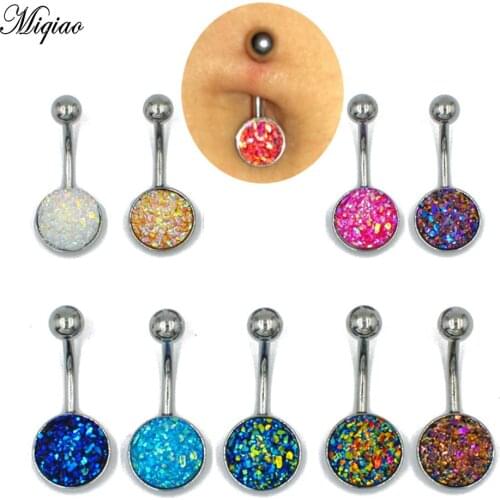 Miqiao 1pc Colorful Symphony Navel Ring Bar Barbell Drop Dangle Body Piercing Nombril Ombligo Belly Button Rings Fashion Jewelry