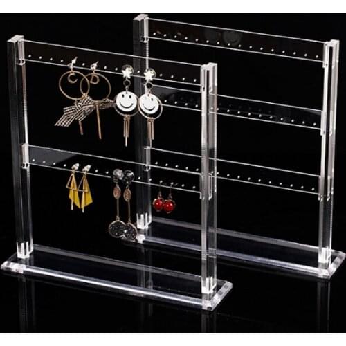 New Arrival Clear Acrylic Earring Necklaces Display Stand Earring Holder Jewelry Showing Showcase 2-layer and 3-layer Displays