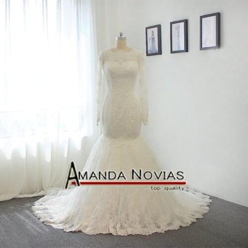 Stunning French Lace Vintage Long Sleeves Wedding Dresses New 2019