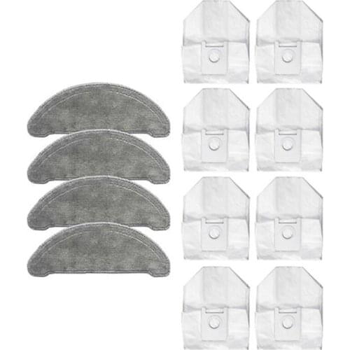 HOT！-12Pcs for Roidmi EVE Plus Robot Vacuum Cleaner Dust Bag Mop Cloth Cleaning Cloth Replacement Accessories Parts