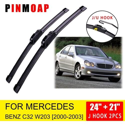 For Mercedes Benz C32 W203 2000 2001 2002 2003 Front Wiper Blades Brushes Cutter Accessories U J Hook