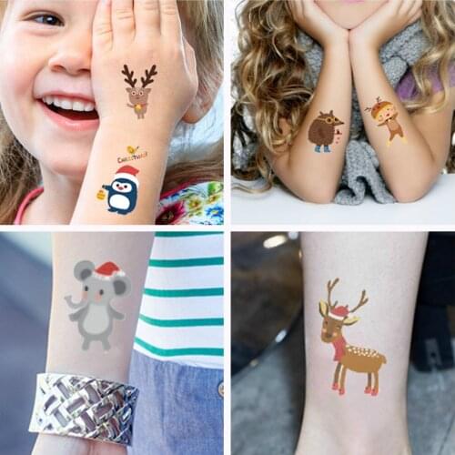 Luminous Christmas Cartoon Children Temporary Tattoo Sticker Waterproof Body Art Tattoos 12*7 Cm Kids Hand Tattoo