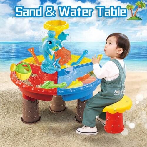 Bucket Sand & Water Table Outdoor Garden Sandbox Set Play Sand Table Kids Outdoor Play Water Summer Beach Toys for Children