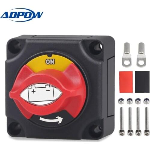 ADPOW Marine Boat Car Battery Isolator Switch Cut Off Disconnect Terminal 12V 24V Waterproof Truck Vehicle Battery Switch