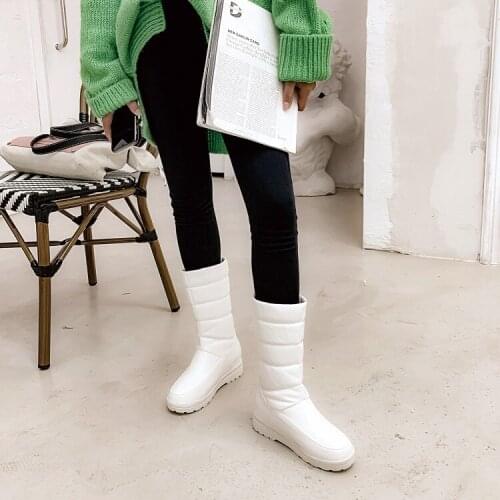 2020 winter snow boots womens plush and thickened cotton boots mother waterproof and antiskid high top boots