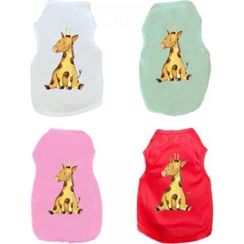 1Pcs Pet Cat Dog Clothes Summer Sleeveless Vest with Lovely Printed Skin-friendly Cat Dog T-shirt Pet Custume Supplies Supplies