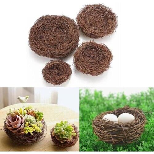 12/10/8/6 cm Vine Bird Nest House Home Decoration Craft Photo Prop Ornament